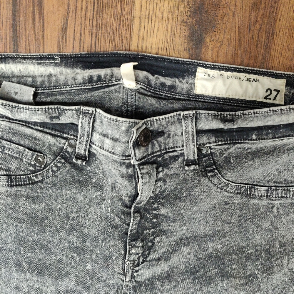 Rag & Bone Legging Ankle Jeans Skinny Acid Wash - Picture 3 of 8